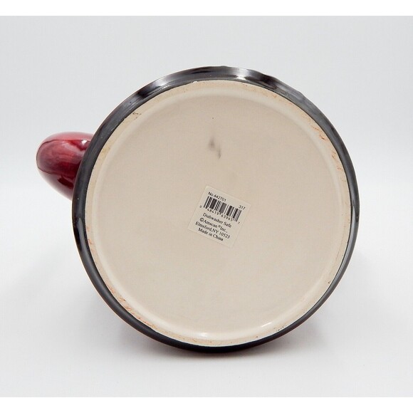 Christmas Ceramic Coffee Tea Pot Deer Finial Silent Night Verse 11 Inch Red - Picture 9 of 11